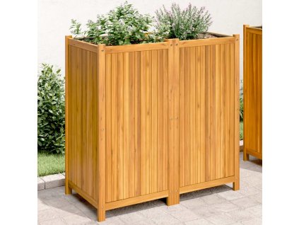 Zahradní truhlík s vložkou 100x50x100 cm masivní akáciové dřevo [366448]