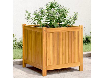 Zahradní truhlík s vložkou 50x50x50 cm masivní akáciové dřevo [366440]