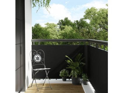 Balkonová zástěna černá 400 x 80 cm polyratan [156298]