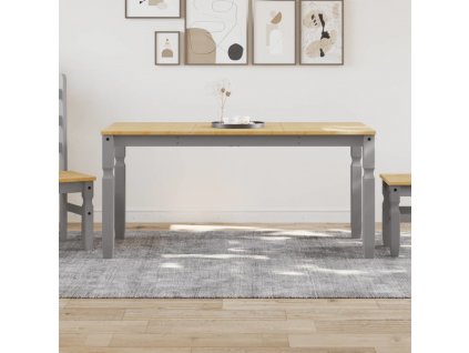 Jídelní stůl Corona šedý 160 x 80 x 75 cm masivní borové dřevo [4005718]