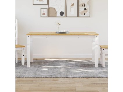 Jídelní stůl Corona bílý 160 x 80 x 75 cm masivní borové dřevo [4005719]