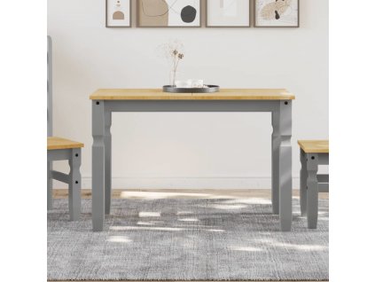Jídelní stůl Corona šedý 112 x 60 x 75 cm masivní borové dřevo [4005715]