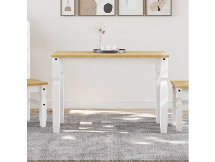 Jídelní stůl Corona bílý 112 x 60 x 75 cm masivní borové dřevo [4005716]