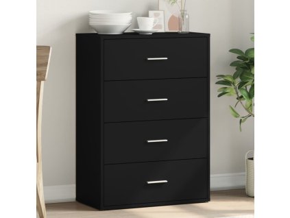 Příborník 60 x 31 x 84 cm kompozitní dřevo [840500] (Barva Černá)