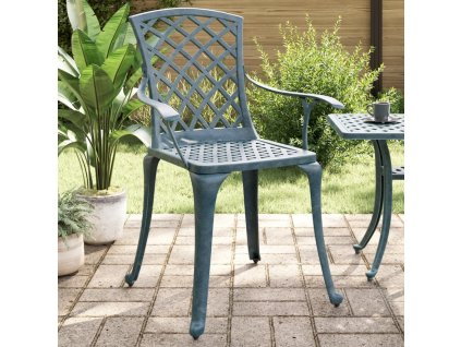 Zahradní židle 2 ks zelené litý hliník [4002802]