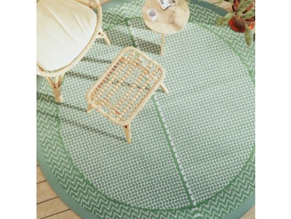 Venkovní koberec zelený Ø 200 cm PP [368528]