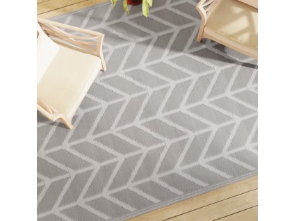 Venkovní koberec šedý 190 x 290 cm PP [368544]