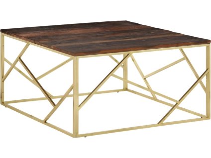 Konferenční stolek nerezová ocel a masivní dřevo [349958]