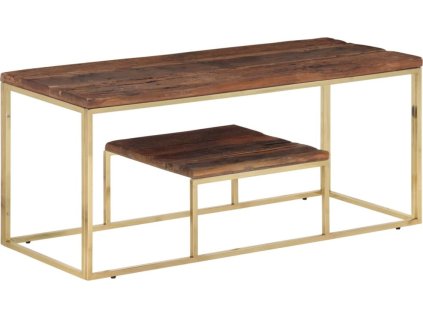 Konferenční stolek nerezová ocel a masivní dřevo [350022]