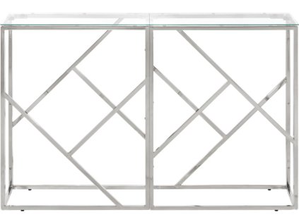 Konzolový stolek nerezová ocel a tvrzené sklo [349995] (Barva stříbrná a bílá)