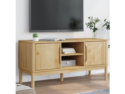 TV stolek FLORO voskově hnědý 114x43x55 cm masivní borové dřevo [374014]