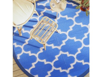 Venkovní koberec modrý Ø 200 cm PP [368540]