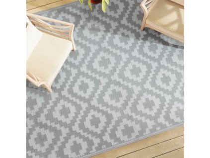 Venkovní koberec šedý 190 x 290 cm PP [368554]