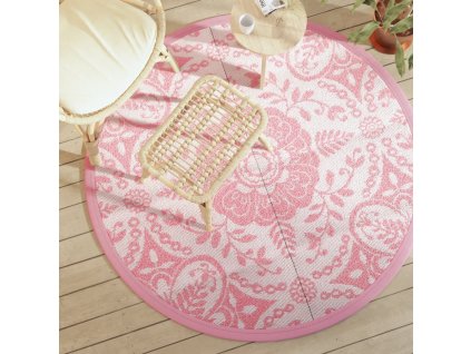 Venkovní koberec růžový Ø 160 cm PP [368503]