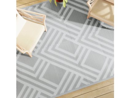 Venkovní koberec šedý 190 x 290 cm PP [368564]