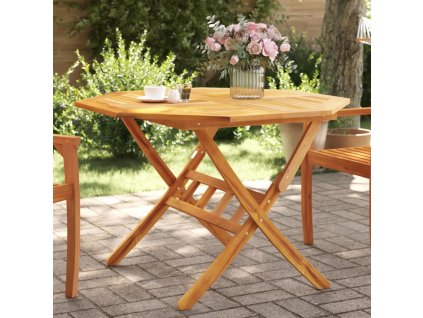 Skládací zahradní stůl Ø 110 x 75 cm masivní akáciové dřevo [4004911]