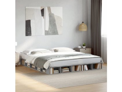 Rám postele betonově šedý 200 x 200 cm kompozitní dřevo [3280450]