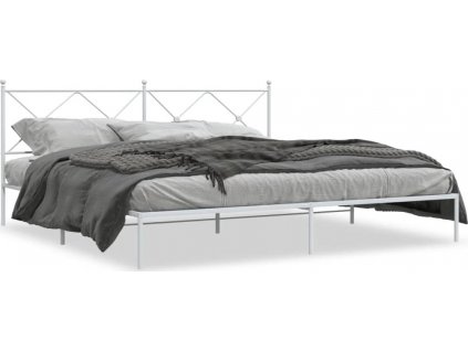 Kovový rám postele s čelem 200 x 200 cm [376558]