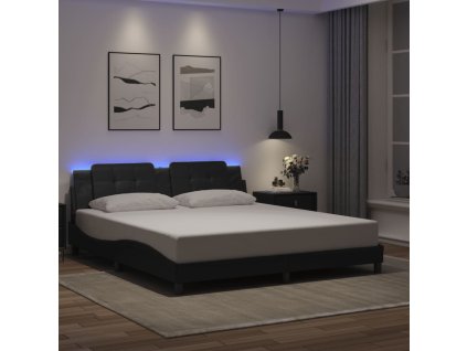 Rám postele s LED bez matrace Zadar 180 x 200 cm [3214124] (Barva Černá)