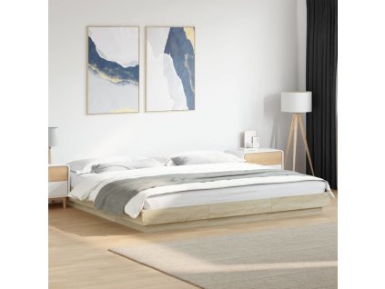 Rám postele s LED osvětlením 180 x 200 cm kompozit [3281079] (Barva dub sonoma)