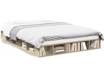 Rám postele dub sonoma 140 x 200 cm kompozitní dřevo [3280477]