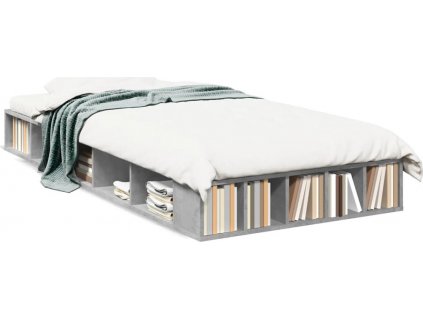 Rám postele betonově šedý 100 x 200 cm kompozitní dřevo [3280513]