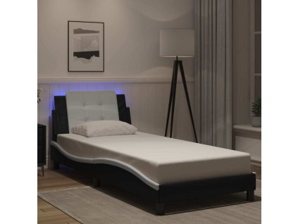 Rám postele s LED bez matrace Zadar 100 x 200 cm [3214094] (Barva Černobílý)