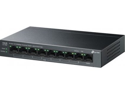 Switch TP-Link LS109P 1x LAN, 8x LAN s PoE+, 63W [52453512]