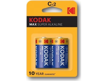 Baterie Kodak monočlánek C MAX alkalická 2 ks, blistr [5514606]