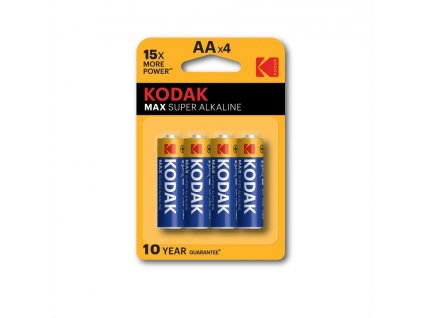Baterie Kodak AA MAX alkalická 4 ks, blistr [55146104]
