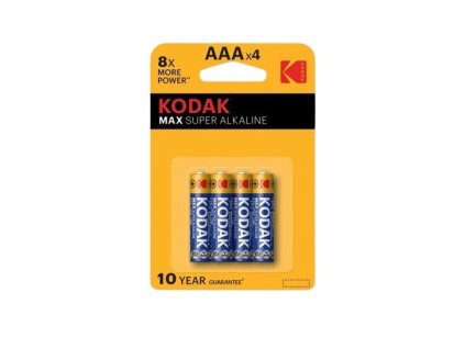 Baterie Kodak AAA MAX alkalická 4 ks, blistr [55146113]