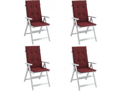 Podušky na židli vysoké opěradlo 4 ks krémová melanž 120x50x4cm [4002440]