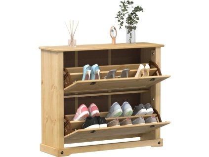 Botník Corona 99 x 32 x 85 cm masivní borové dřevo [4002785] (Barva honey wax)