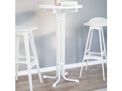 Barový stůl Ø 60 x 110 cm kompozitní dřevo a ocel [4008300] (Barva Bílá)