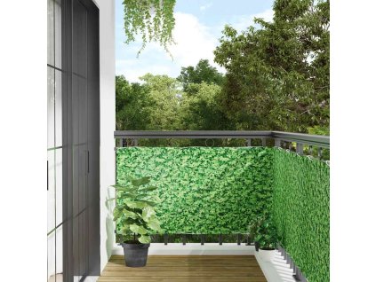 Balkonová zástěna 600 x 90 cm PVC [4005463] (Barva Zelená)