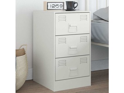 Noční stolek 34,5 x 39 x 62 cm ocel [841785] (Barva Bílá)