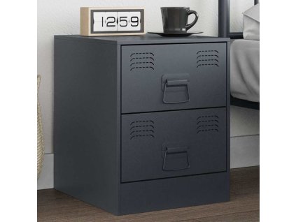 Noční stolek 34,5 x 39 x 44 cm ocel [841623] (Barva Antracitová)