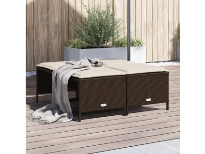 Zahradní stoličky s poduškami 4 ks polyratan [368363] (Barva Hnědá)