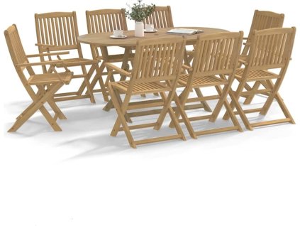 Skládací zahradní židle 8 ks 54x61x88 cm masivní akácie [3214231] (Barva Světle hnědá)