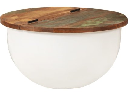 Konferenční stolek 50 x 27 cm masivní recyklované dřevo [351754] (Barva Bílá)