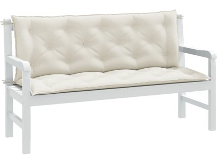 Podušky na zahradní lavici 2 ks tmavě šedá melanž 150x50x7 cm [4002610] (Barva melanžová krémová)