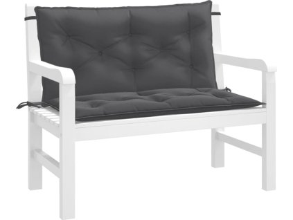 Podušky na zahradní lavici 2 ks červená melanž 100 x 50 x 7 cm [4002585] (Barva melanžová antracitová)