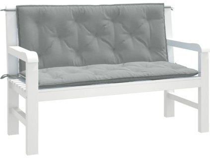 Podušky na zahradní lavici 2 ks modrá melanž 120x50x7 cm textil [4002597] (Barva melanžová světle šedá)