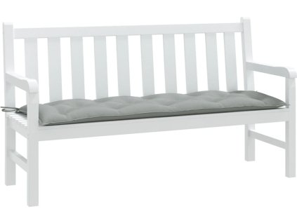Poduška na zahradní lavici vínová melanž 150 x 50 x 7 cm textil [4002553] (Barva melanžová světle šedá)