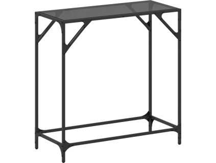 Konzolový stolek průhledná skleněná deska 80x35x81 cm ocel [846019] (Barva Černá)