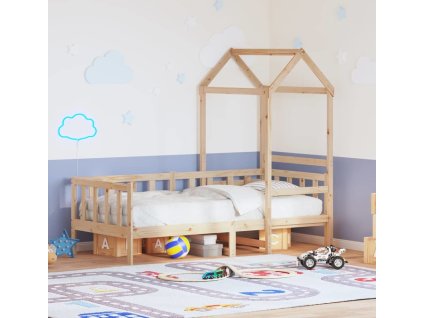 Válenda se střechou 80 x 200 cm masivní borové dřevo [3282212] (Barva Přírodní)