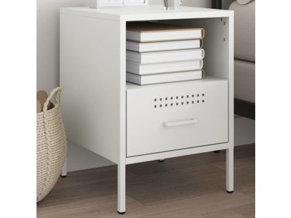 Noční stolek hořčicově 36 x 39 x 50,5 cm ocel [843062] (Barva Zelená)