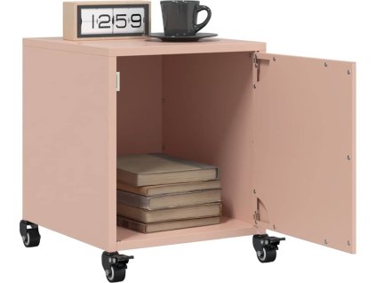 Noční stolky 2 ks hořčicově 36 x 39 x 43,5 cm ocel [846617] (Barva Růžová)