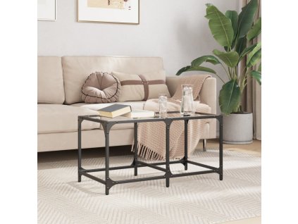 Konferenční stolek černá skleněná deska 78,5 x 40 x 40 cm ocel [845974] (Barva průhledné sklo)