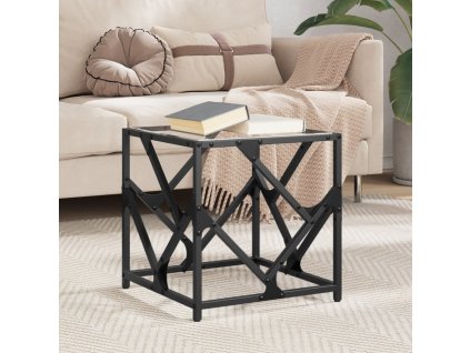 Konferenční stolek černá skleněná deska 40 x 40 x 41 cm ocel [845990] (Barva průhledné sklo)